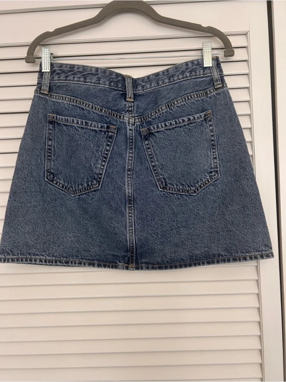 Dark Blue Denim Mini Skirt - Women